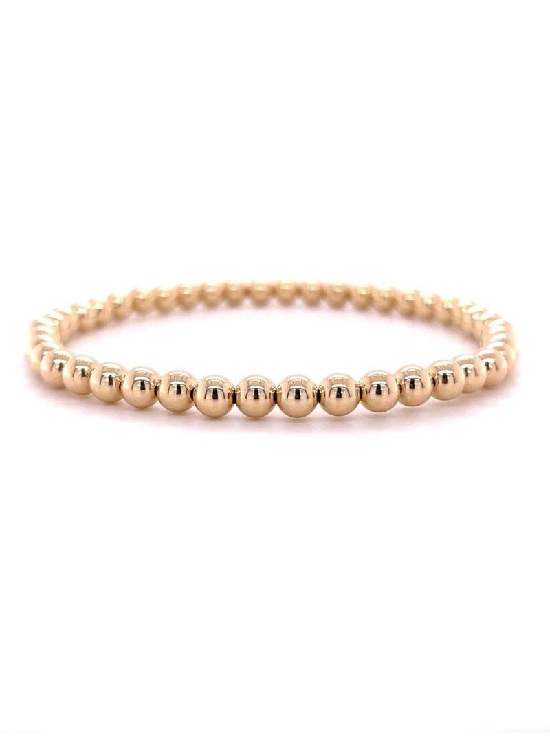 Luxuria Gold Stainless Steel Beaded Bracelets for Women, 18K Gold Plated, Stackable Gold Beaded Bracelets for Women - Image 1