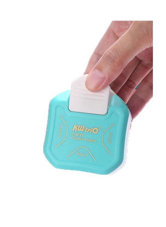 Kw-trio - Paper Corner Rounder Punch，3 in 1 (R4mm R7mm R10mm) Corner Rounder Cutter for Paper, Laminate, Photo,DIY Projects, Card Making and Scrapbooking, Blue - Image 1
