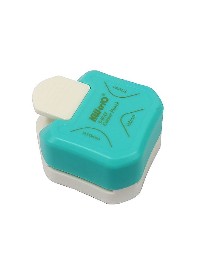 Kw-trio - Paper Corner Rounder Punch，3 in 1 (R4mm R7mm R10mm) Corner Rounder Cutter for Paper, Laminate, Photo,DIY Projects, Card Making and Scrapbooking, Blue - Image 1
