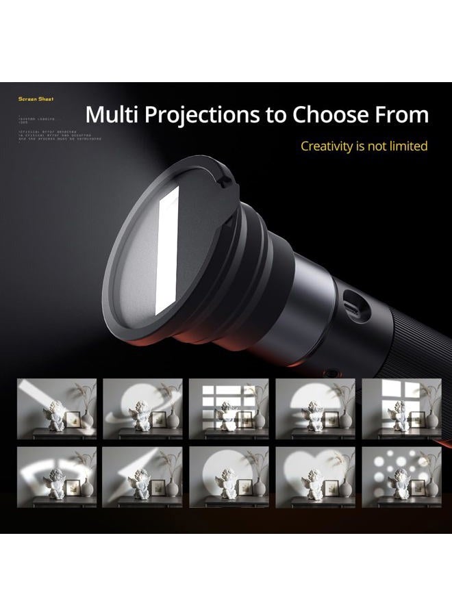 AMBITFUL Handheld LED Photography Flashlight, 4 Colors Portable Photo Spotlight with 20 Gobos, 8400mAh Aluminum Alloy Rechargeable Fill Light for Photo, Video, Content Creation - Image 4