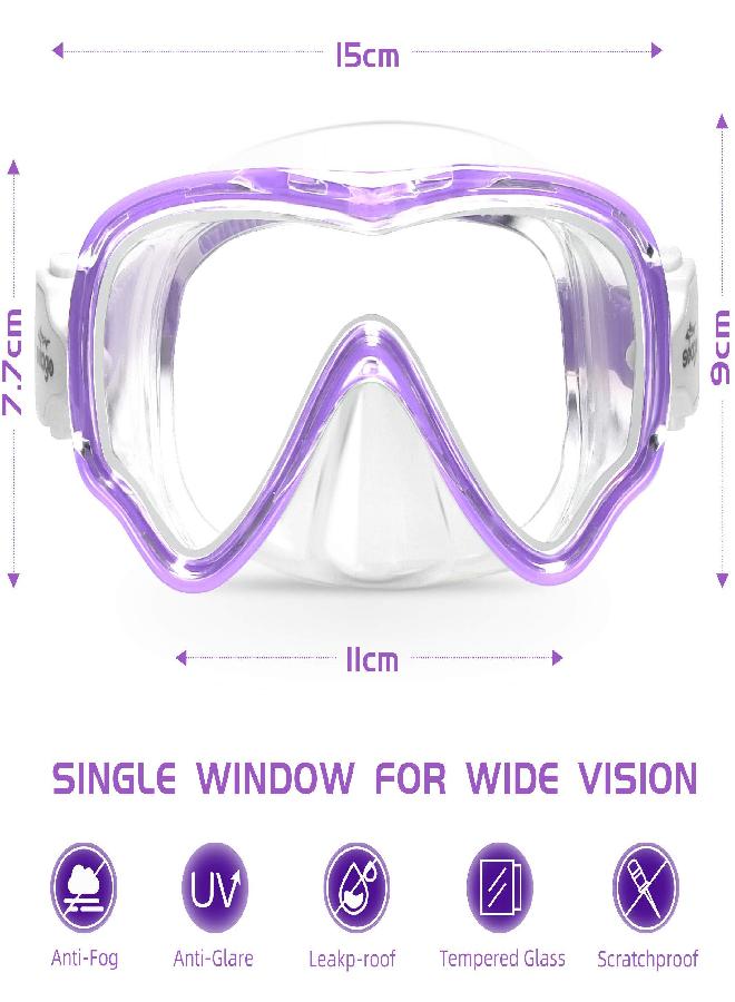 Seago Kids Snorkel Mask Swim Diving Scuba Mask Snorkel Gear for Kids Boys Girls Youth, Anti-Fog 180° Panoramic View Soft Silicone Skirt Kids Pool Underwater Swim Goggles with Nose Cover, Snorkel Equipment - Image 5