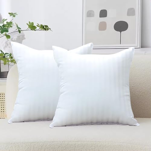 AVI Soft & Fluffy Micorfiber Filled Hotel Quality Premium Cushions Filler Set of 2, 12 x 12 Inch, Decorative Cushion for Sofa, Bed, Throw Pillow Insert, Office (White) - Image 1
