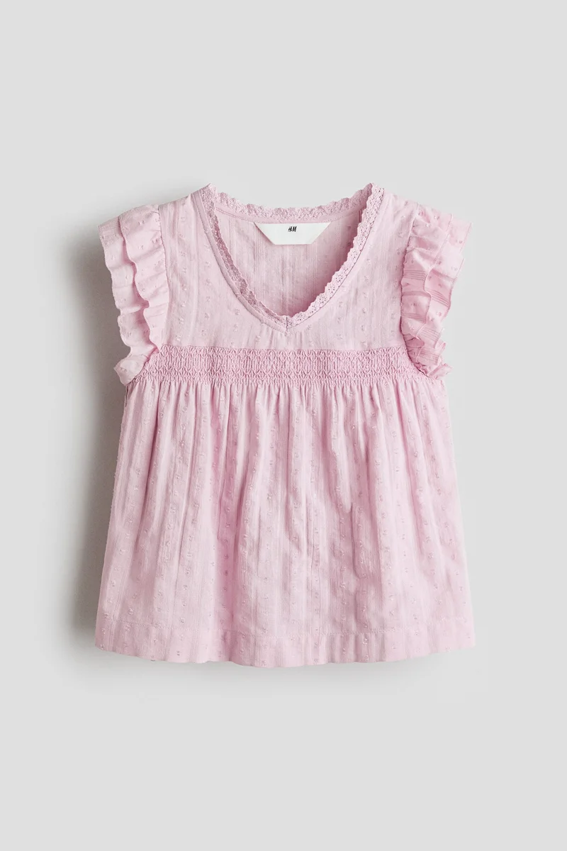 اتش اند ام بلوزة بأكمام مكشكشة