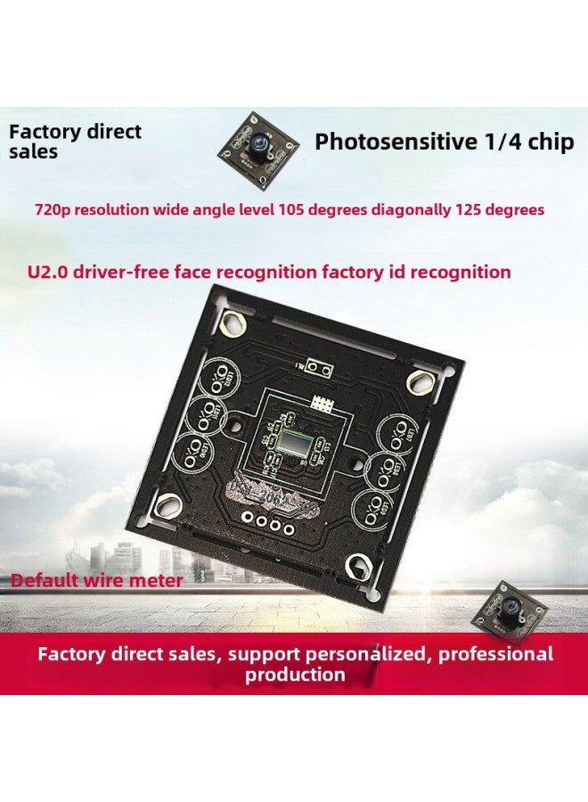 USB Camera Module 720p Drive-free Module Wide-angle Lens Face Recognition Scan Code Recognition-Color:720P_2.1mm95 ° No Teratosis