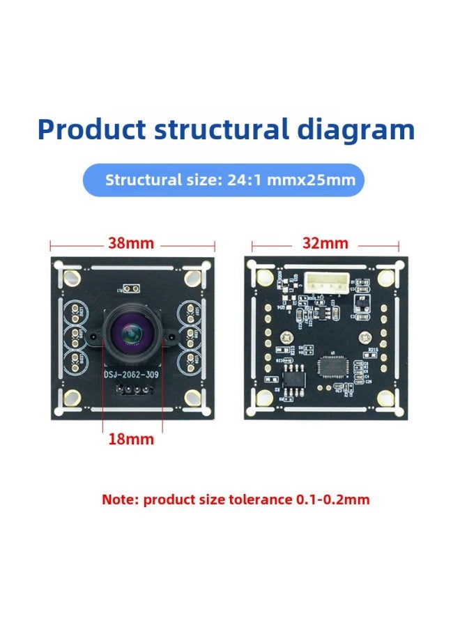 USB Camera Module 720p Drive-free Module Wide-angle Lens Face Recognition Scan Code Recognition-Color:720P_2.1mm95 ° No Teratosis