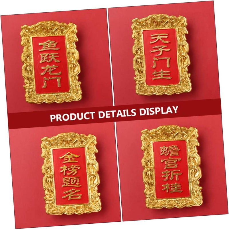 klarako 12 pcs Whiteboards Gifts Antique Magnet Refrigerator Maps Stickers Shaped Magnets Style Prosperity Vintage Success Fridge Design Chinese Blessings Lucky for Decor Blessing New - Image 4