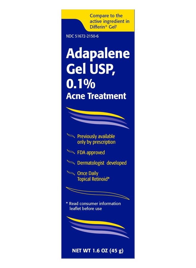 Taro Adapalene 0.1% Acne Treatment Gel - Paraben Free (1.6oz) - Image 1