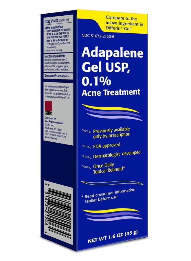 Taro Adapalene 0.1% Acne Treatment Gel - Paraben Free (1.6oz) - Image 2