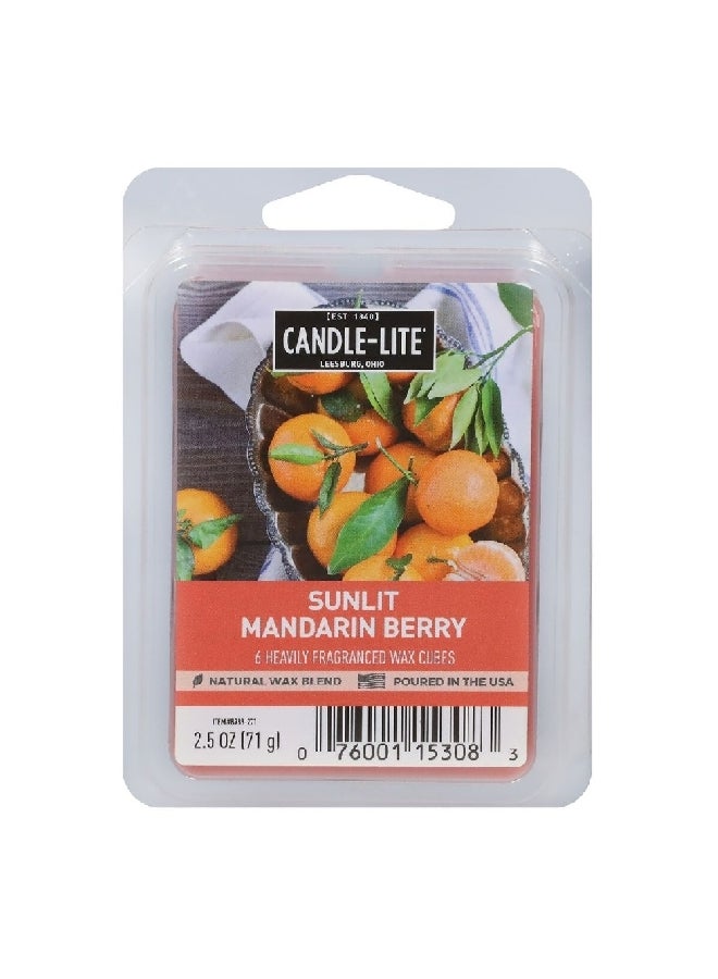 كاندل-لايت 6 قطع مكعبات شمع معطرة بشدة برائحة الماندرين وباللون الأحمر وبوزن 2.5 أونصة 8983271 - Image 1