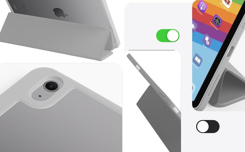 Arctic Fox Smart Folio case for iPad Air 11 inch M3/M2 2025/2024, iPad Air 5th/4th Gen Case 10.9 Inch, Smart Flip Case Cover for Apple iPad Air with Pencil Holder [Auto Sleep/Wake] - Grey - Image 4