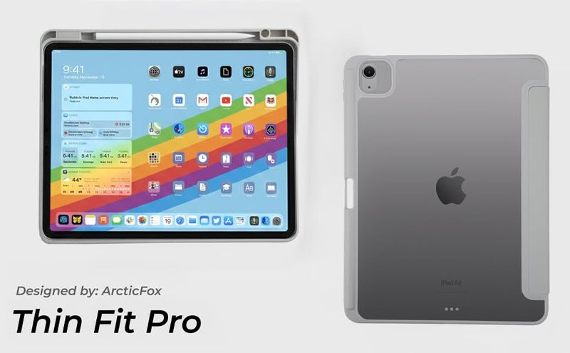 Arctic Fox Smart Folio case for iPad Air 11 inch M3/M2 2025/2024, iPad Air 5th/4th Gen Case 10.9 Inch, Smart Flip Case Cover for Apple iPad Air with Pencil Holder [Auto Sleep/Wake] - Grey - Image 5