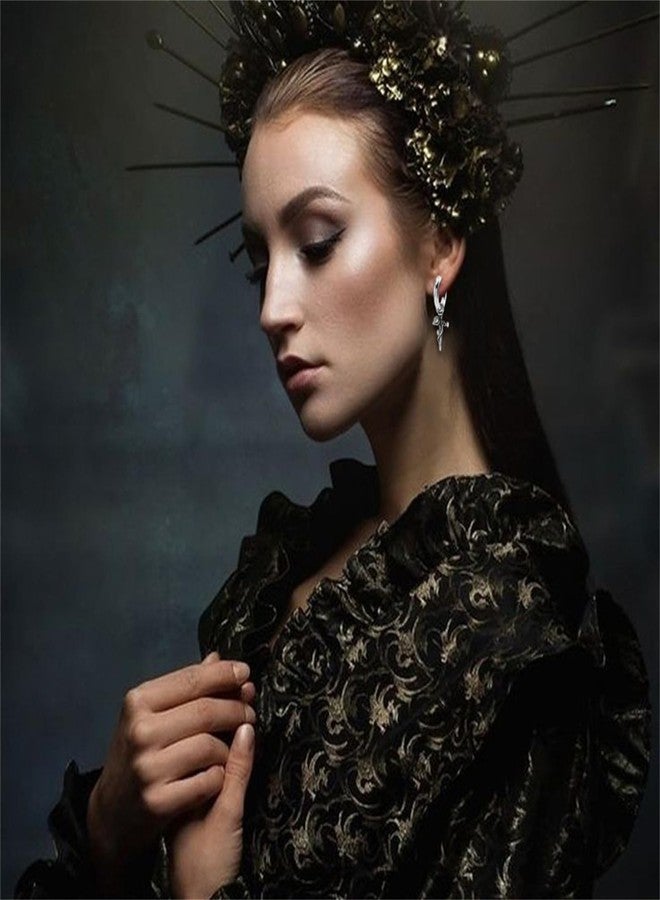 RLHRNDE Bat Hoop Earrings Set for Men Women Gothic Punk Vampire Stainless Steel Earrings Cute Animal Black Bat Dangling Hoop Earring Halloween Party Holiday Jewelry Gifts (Black) - Image 4