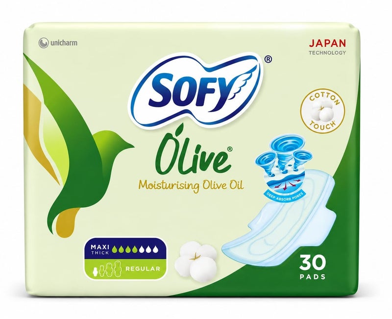 Moisturising Olive Oil Maxi Thick Regular Sanitary Pads – 30 Pads