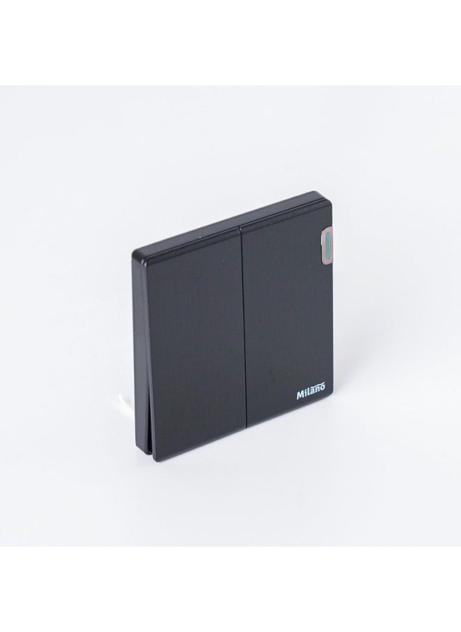 DANUBE HOME Milano 10A 2G 1W Switch Electrical Switches Sockets Outlets For Home Appliances Office Hotel Conventional Construction Project Aura Blk  - Image 1