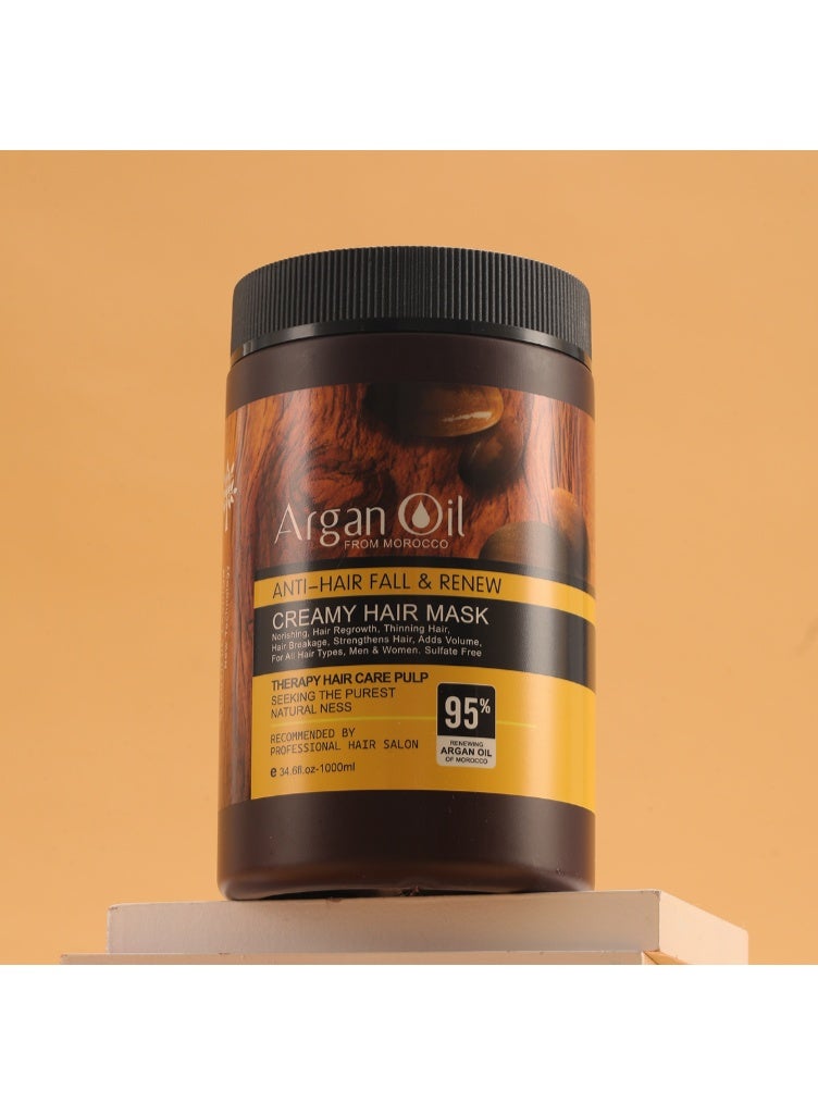 أرغان قناع الشعر الكريمي المضاد لتساقط الشعر وتجديد زيت الأرغان - 1000 مل - Image 4