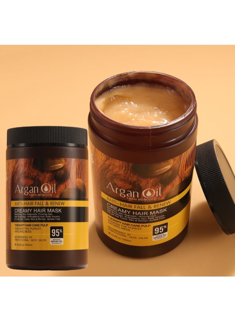 أرغان قناع الشعر الكريمي المضاد لتساقط الشعر وتجديد زيت الأرغان - 1000 مل - Image 5