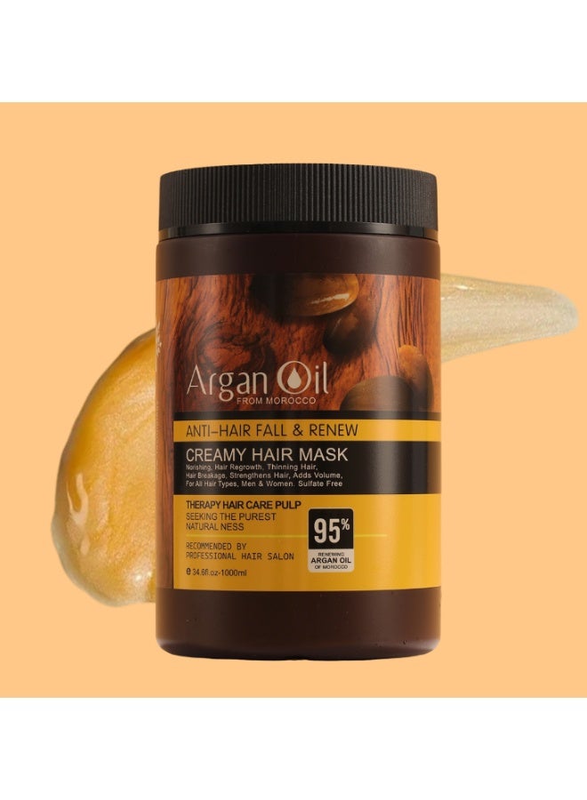 أرغان قناع الشعر الكريمي المضاد لتساقط الشعر وتجديد زيت الأرغان - 1000 مل - Image 2