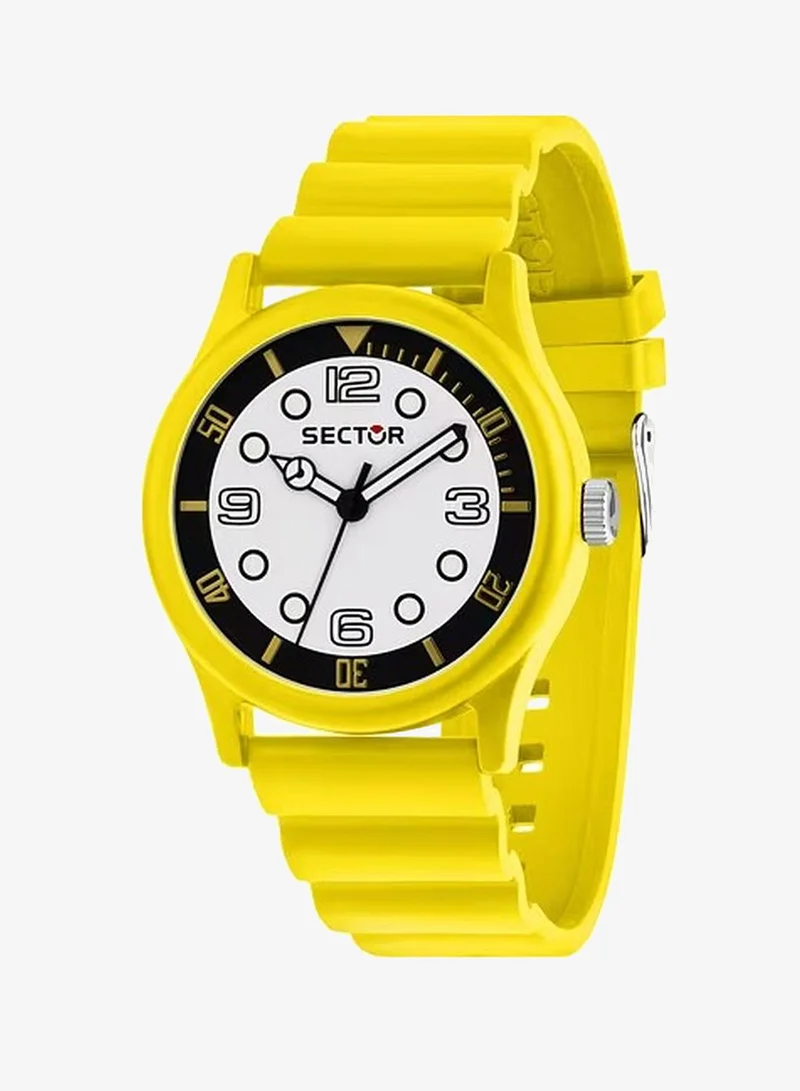 Sector H2O Men's Analog Watch - Multicolour Matt Dial, 41mm Stainless Steel Case, Yellow Silicone Strap, Quartz, 50M Water Resistant - R3251318008