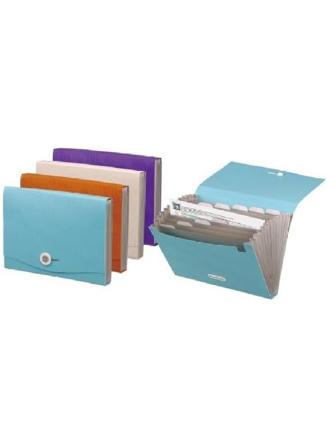 Foldermate 10-Piece 13-Pocket A4 Expanding File Multicolour 30 x 32 x 24 cm FE-1128-ASS - Image 3