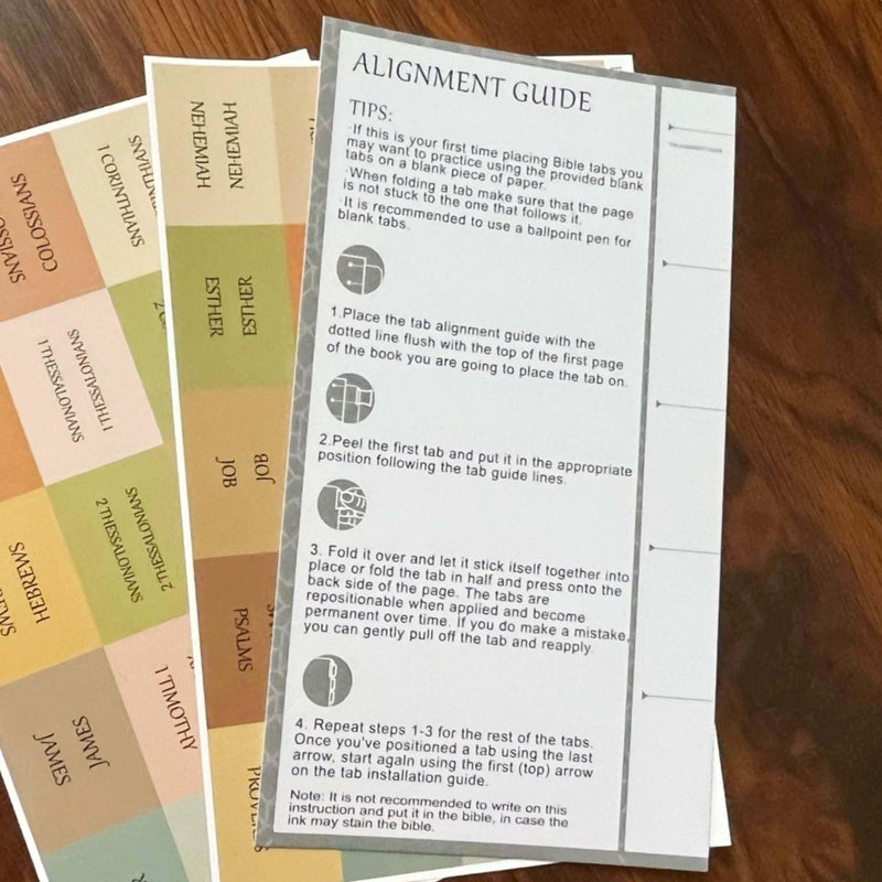 Thinkor Reposition Laminated Bible Tabs, Large Print Stickers, Easy to Read and Apply Bible Tabs for Women and Man (Boho Style) - Image 2