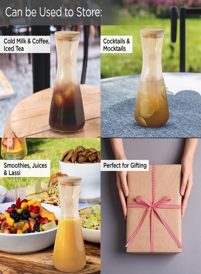 The Better Home إبريق ماء زجاجي من البوروسيليكات من ذا بيتر هوم (1.5 لتر) لطاولة الطعام | إبريق زجاجي للماء بغطاء محكم الإغلاق | وعاء زجاجي للماء - Image 4