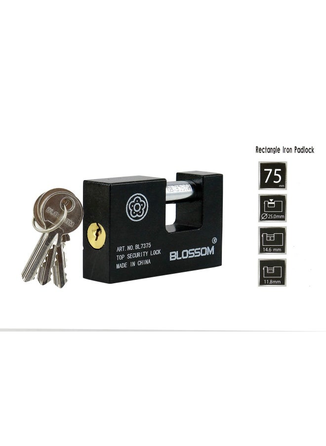 Blossom Rectangular Iron Padlock Bl7375  - Image 2