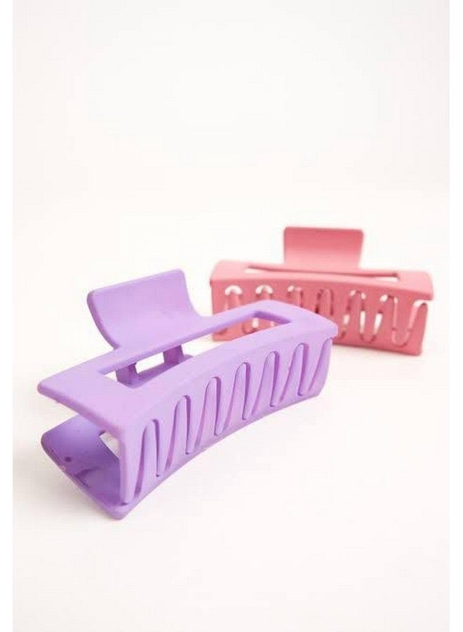 Radhya Accessories Pastel 10 Cm Matte finish Hair Claws for Women (Pack of 2) Hair Claw Clutchers for Girls Hair Clips Korean Hair Accessories - Image 5
