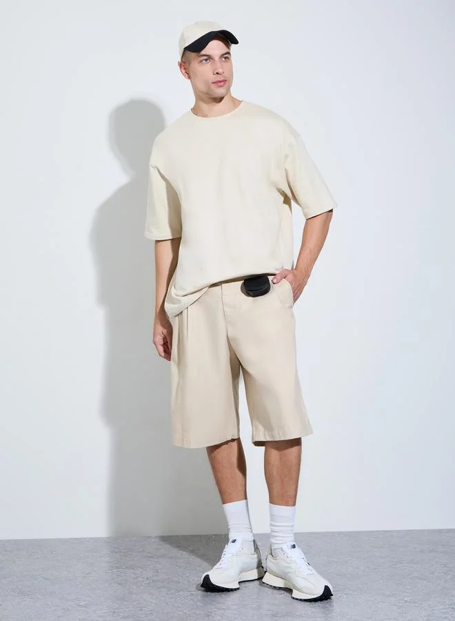 Styli Men Oversize Back Graphic Print Terry T-Shirt
