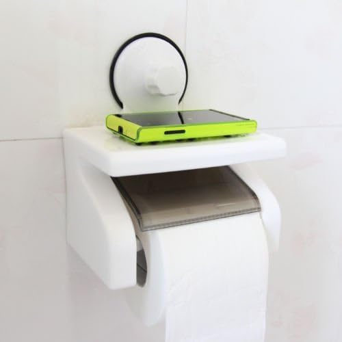 ZURITY ZURITY Store Toilet Paper Holder, Self Adhesive Roll Holder Paper, Bathroom Tissue Paper Dispenser with Mobile Holder, Wall Mounted Toilet Paper Holder, (Pack of 1) - Image 1
