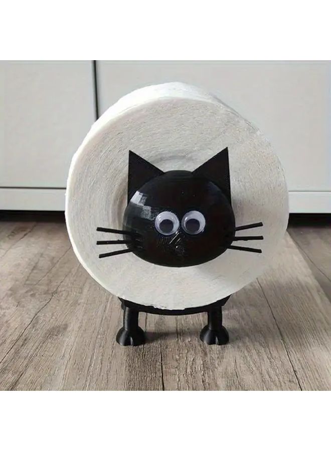Black Cat Toilet Paper Holder Bathroom Decorative Art Piece Home Decor Four Seasons - Image 4