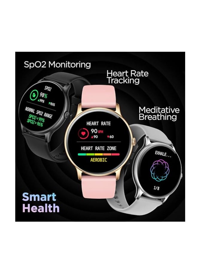Fire-Boltt Phoenix Smart Watch with Bluetooth Calling 1.3,120+ Sports Modes, 240 * 240 PX High Res with SpO2, Heart Rate Monitoring & IP67 Rating (Gold Pink)