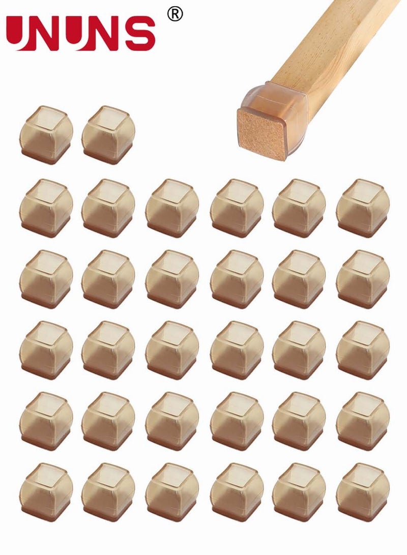 UNUNS 32 Pack Silicone Chair Leg Floor Protectors,Thicken Rubber Chair Feet Caps Covers Pads,Protect Furniture Wood Floors From Scratching And Reduce Noise  - Image 1
