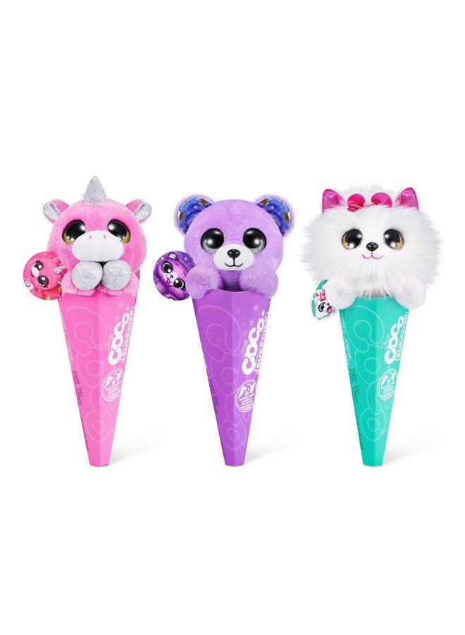Coco Surprise Coco Cones (3 Pack) by ZURU Animal Plush Toys with Baby Collectible Surprise in Cone, Randomly Assorted Animal Toy for Girls and Kids Mystery 3 Pack - Image 1