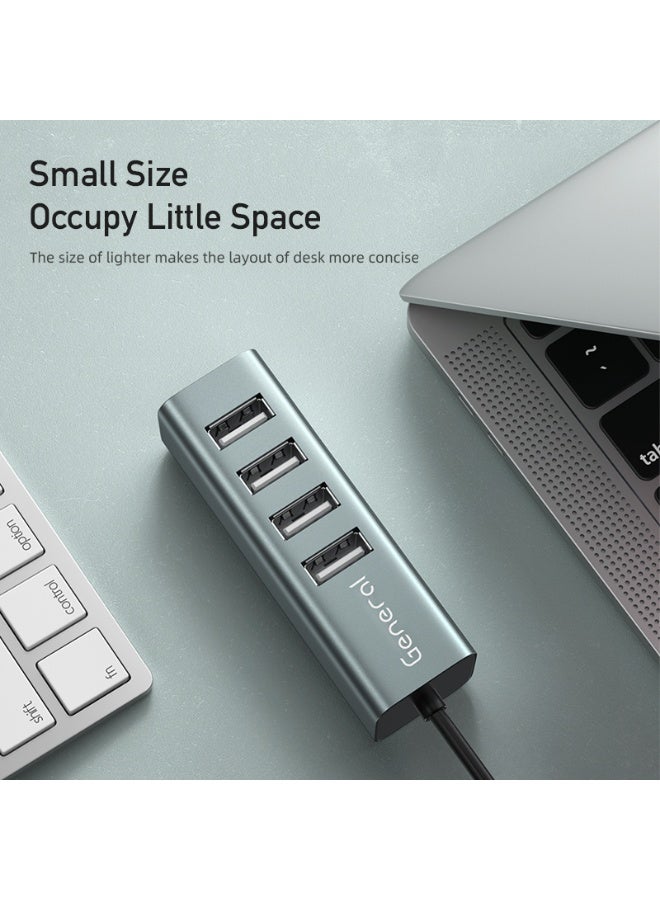 عام موزع وصلات من جينرال ، 4 منافذ USB 2.0 ، موصل TYPE-C ، أسود ، CL-122T - Image 2