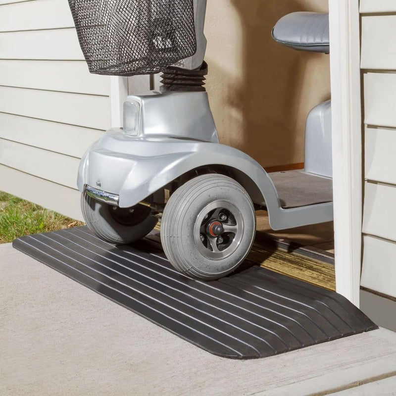 Silver Spring Solid Rubber Threshold Ramp 1-1/2" Rise 1,500 lb. Capacity for Wheelchairs and Power Scooters Indoor Outdoor Use - Image 5