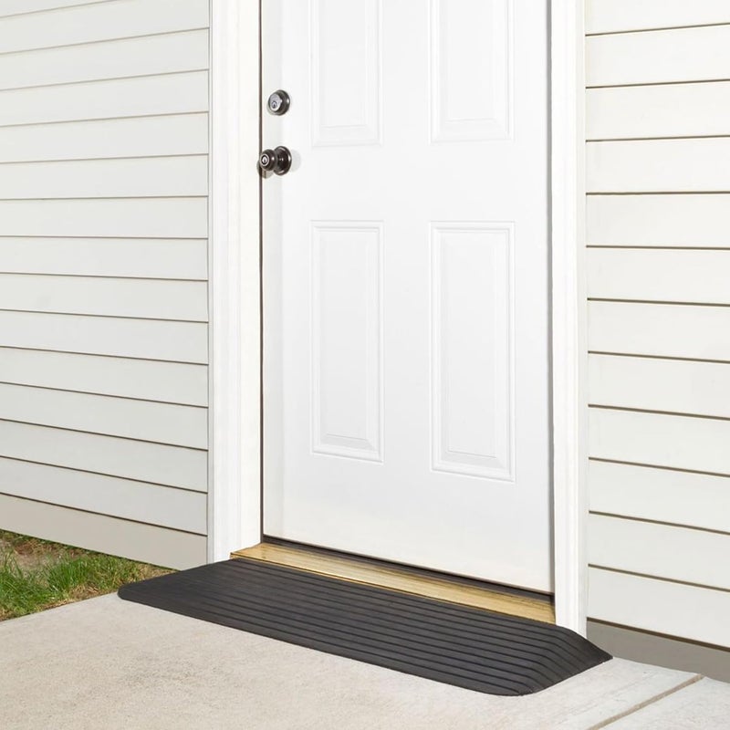 Silver Spring Solid Rubber Threshold Ramp 1-1/2" Rise 1,500 lb. Capacity for Wheelchairs and Power Scooters Indoor Outdoor Use - Image 4