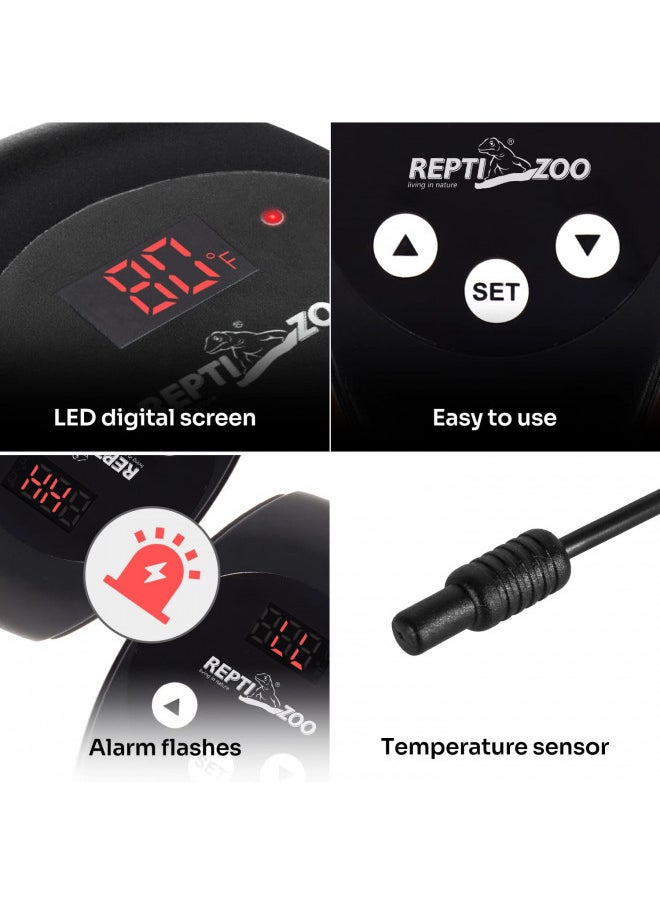 REPTIZOO REPTIZOO Reptile Dimming Thermostat Heat Lamp Temperature Controller with LED Digital Screen, Specifically Designed for Light Heat Bulbs & Heaters  - Image 2