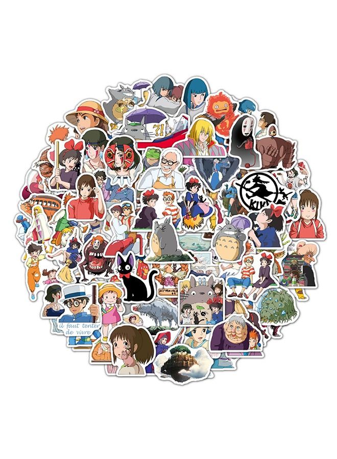 100-Piece Hayao Miyazaki Cartoon Stickers Vinyl Aesthetic Sticker Laptop Stickers for Skateboard Guitar Travel Case Graffiti Sticker Door Luggage Car Bike Bicycle for Kids Teens Girls Adults - Image 1