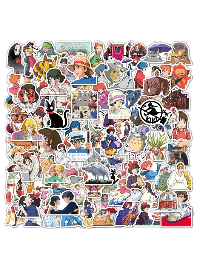100-Piece Hayao Miyazaki Cartoon Stickers Vinyl Aesthetic Sticker Laptop Stickers for Skateboard Guitar Travel Case Graffiti Sticker Door Luggage Car Bike Bicycle for Kids Teens Girls Adults - Image 2