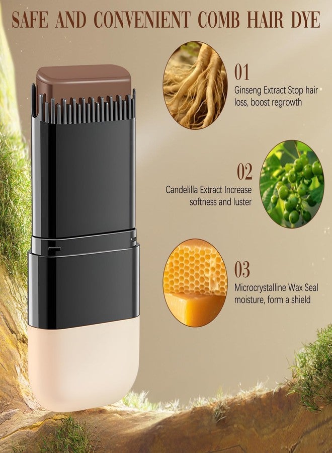 Siara Instant Hair Color Stick With Built-In Comb, 2025 New Hair Dye Stick For Gray Hair, Touch Up Comb 2 In 1, Waterproof And Sweat-Proof (Brown) - Image 2