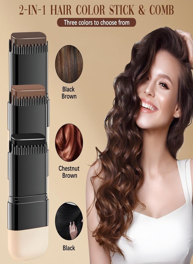 Siara Instant Hair Color Stick With Built-In Comb, 2025 New Hair Dye Stick For Gray Hair, Touch Up Comb 2 In 1, Waterproof And Sweat-Proof (Brown) - Image 3