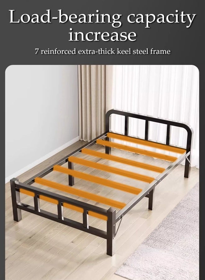 Spides سرير قابل للطي سرير مفرد هيكل معدني ثقيل السعة سرير طي مريح للنوم سرير ضيف موفر للمساحة للنوم والراحة متين وسهل التخزين سرير قابل للطي للمنزل سرير مفرد للضيوف لغرفة نوم احتياطية، شقة، مساحات صغيرة - Image 3