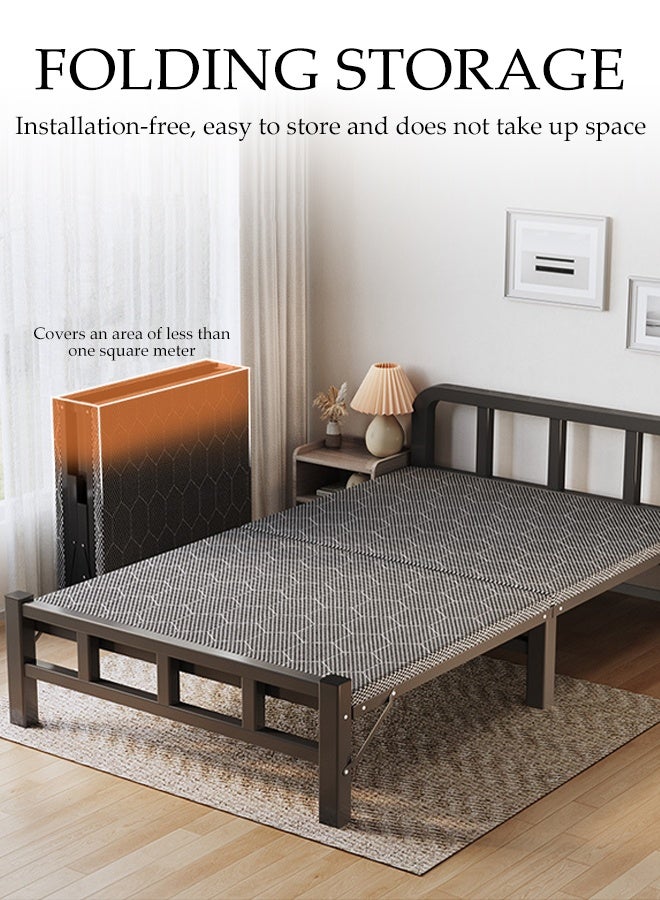 Spides سرير قابل للطي سرير مفرد هيكل معدني ثقيل السعة سرير طي مريح للنوم سرير ضيف موفر للمساحة للنوم والراحة متين وسهل التخزين سرير قابل للطي للمنزل سرير مفرد للضيوف لغرفة نوم احتياطية، شقة، مساحات صغيرة - Image 2