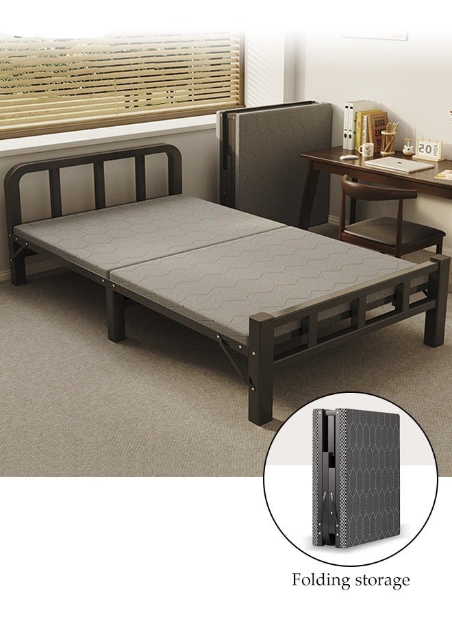 Spides سرير قابل للطي سرير مفرد هيكل معدني ثقيل السعة سرير طي مريح للنوم سرير ضيف موفر للمساحة للنوم والراحة متين وسهل التخزين سرير قابل للطي للمنزل سرير مفرد للضيوف لغرفة نوم احتياطية، شقة، مساحات صغيرة - Image 1