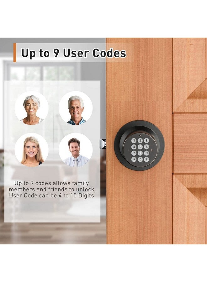 Signstek Keyless Entry Door Lock,Door Knob with Keypad，Smart Code Door Lock,Mute Mode,Passage Function, Easy to Install,Oil Rubbed Bronze - Image 2