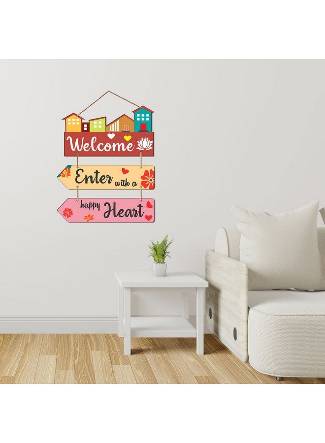 آرتفيب لوحة فنية جدارية مزخرفة من خشب MDF من Artvibes بعبارة Welcome Home لغرفة المعيشة | غرفة النوم | ديكور المنزل | هدايا | عناصر ديكور خشبية | معلقات فنية (WH_5805N)، مجموعة من 3 قطع - Image 4