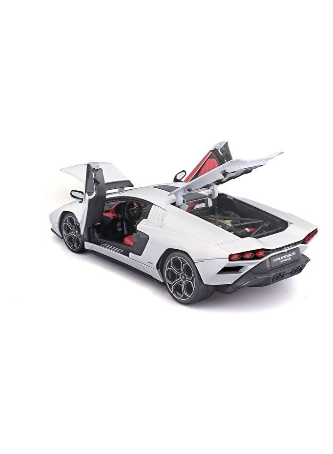LAMBORGHINI لامبورغيني كونتاش LPI 800-4 نموذج سيارة مصغرة 1:24 – برتقالي، أضواء، صوت، سحب للخلف، أبواب وغطاء محرك مفتوحة، لعبة مميزة لجمع الهدايا - Image 2