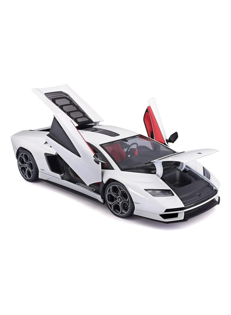 LAMBORGHINI لامبورغيني كونتاش LPI 800-4 نموذج سيارة مصغرة 1:24 – برتقالي، أضواء، صوت، سحب للخلف، أبواب وغطاء محرك مفتوحة، لعبة مميزة لجمع الهدايا - Image 1