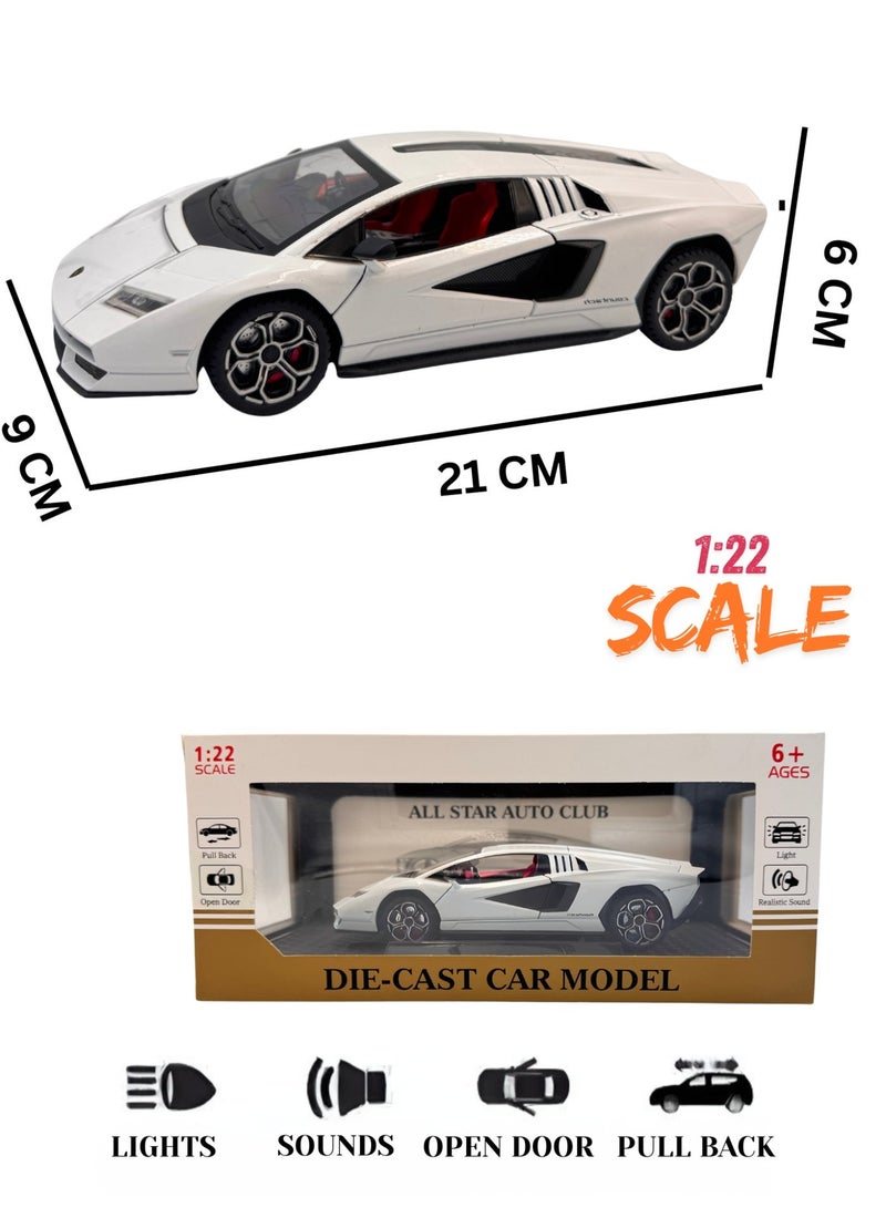 LAMBORGHINI لامبورغيني كونتاش LPI 800-4 نموذج سيارة مصغرة 1:24 – برتقالي، أضواء، صوت، سحب للخلف، أبواب وغطاء محرك مفتوحة، لعبة مميزة لجمع الهدايا - Image 5