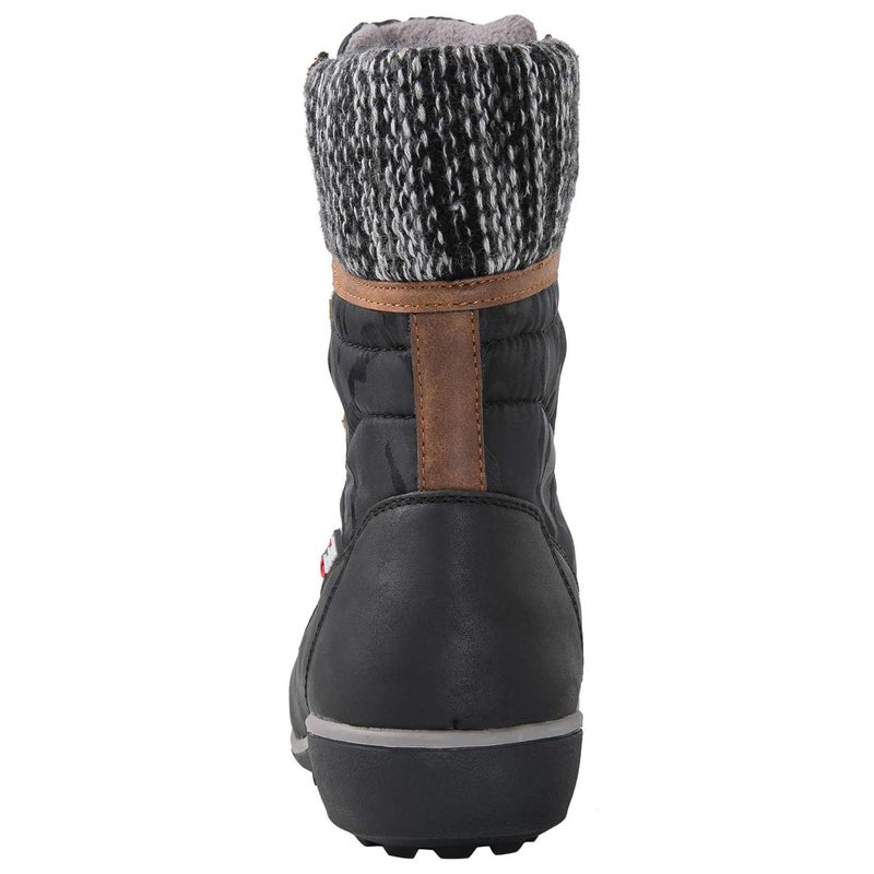 GLOBALWIN Women's Snow Boots Comfortable Black/Brown Boots For Women Waterproof Mid-Calf Winter Boots For Women With Fleece Lining And Non Slip Outdoor Sole Size 9.5M - Image 5